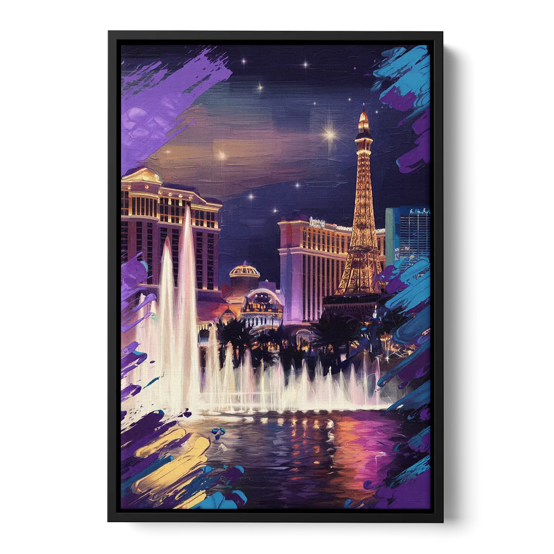 Henderson Vegas Vibes Front - Black Canvas Wall Art