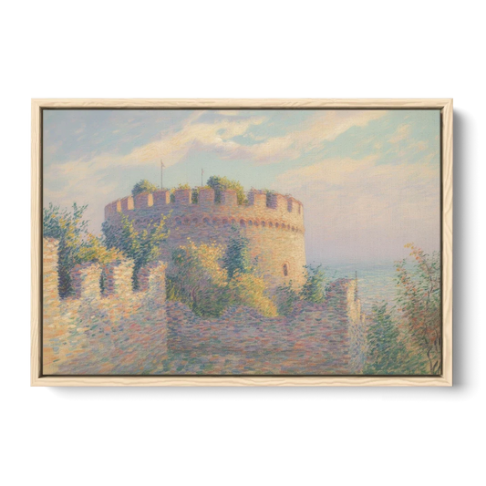 Heptapyrgion Fortress - Oak Framed Canvas Wall Art - Front