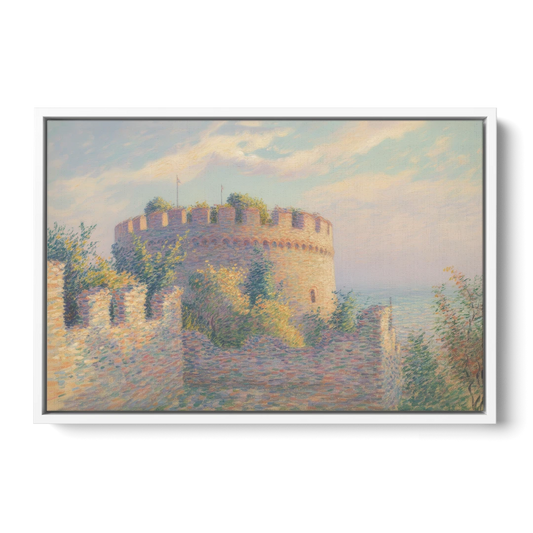 Heptapyrgion Fortress - White Framed Canvas Wall Art - Front