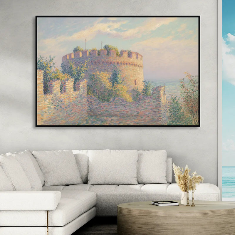 Heptapyrgion Fortress Living Room - Black Canvas Wall Art