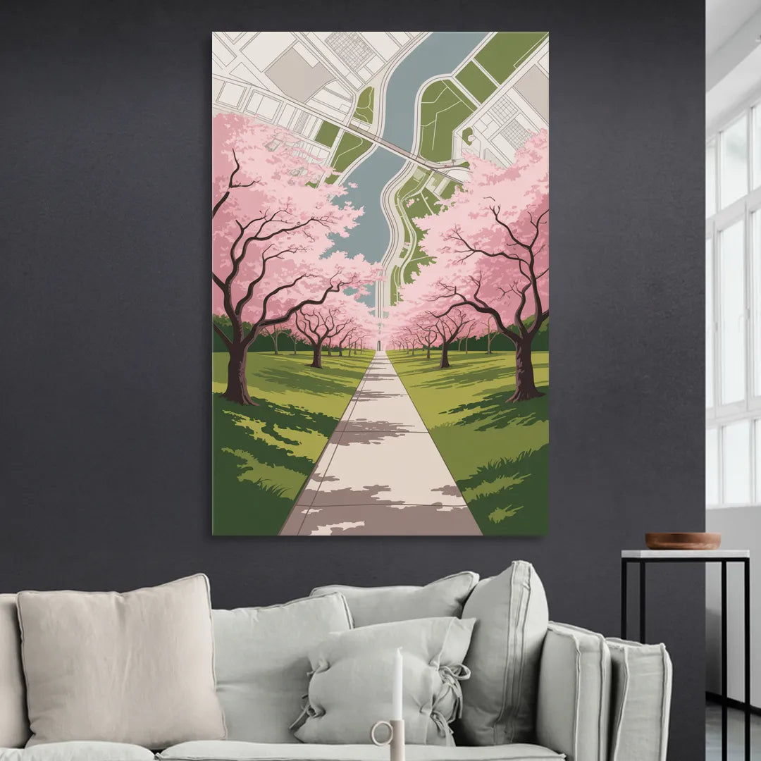 High Park Cherry Blossoms Living Room - Canvas Wall Art