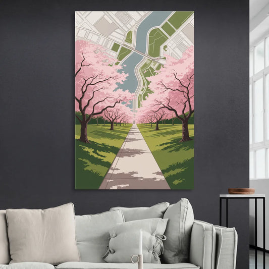 High Park Cherry Blossoms Living Room - Canvas Wall Art