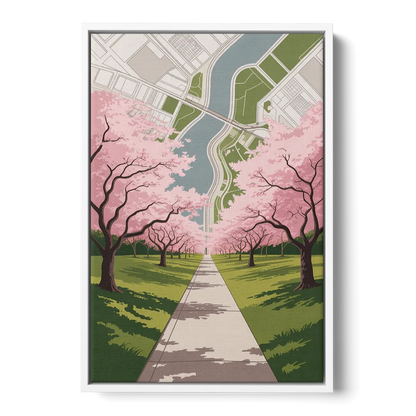 High Park Cherry Blossoms Front - White Canvas Wall Art