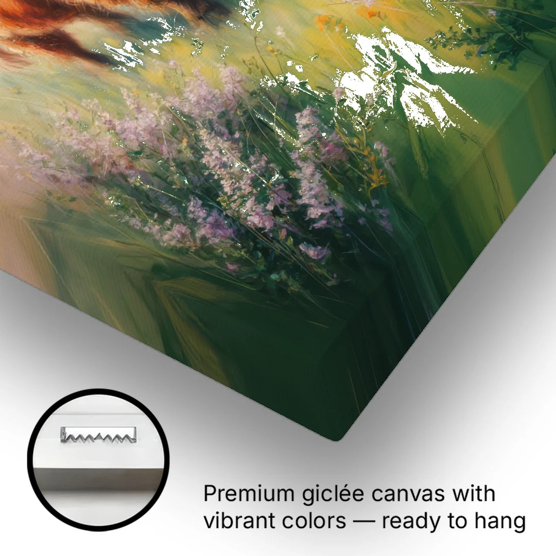 Highland Cow in Mist - Canvas Wall Art - Gallery Wrap Corner