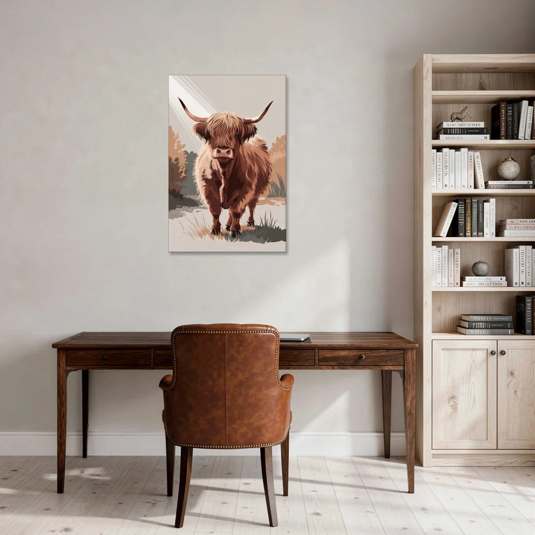 Highland Cows Charm - Canvas Wall Art - Office - 24x36