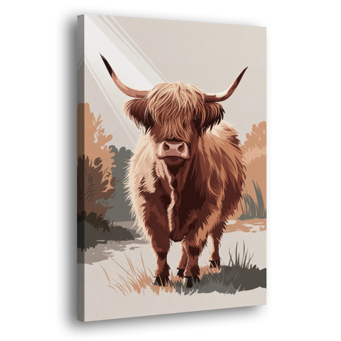 Highland Cows Charm - Canvas Wall Art - Side