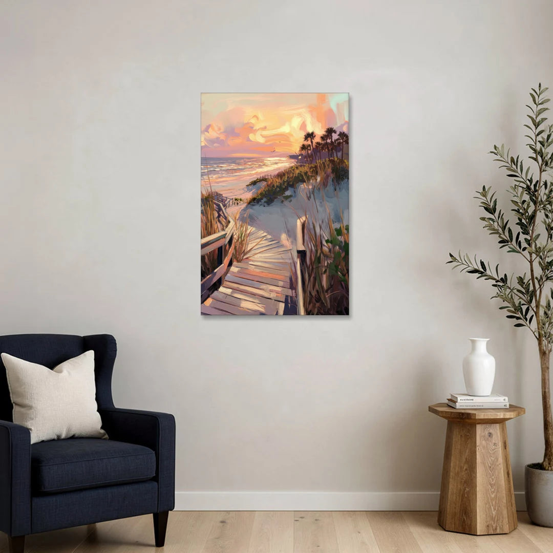 Hilton Head Island Atlantic Shoreline - Canvas Wall Art - Sofa - 24x36
