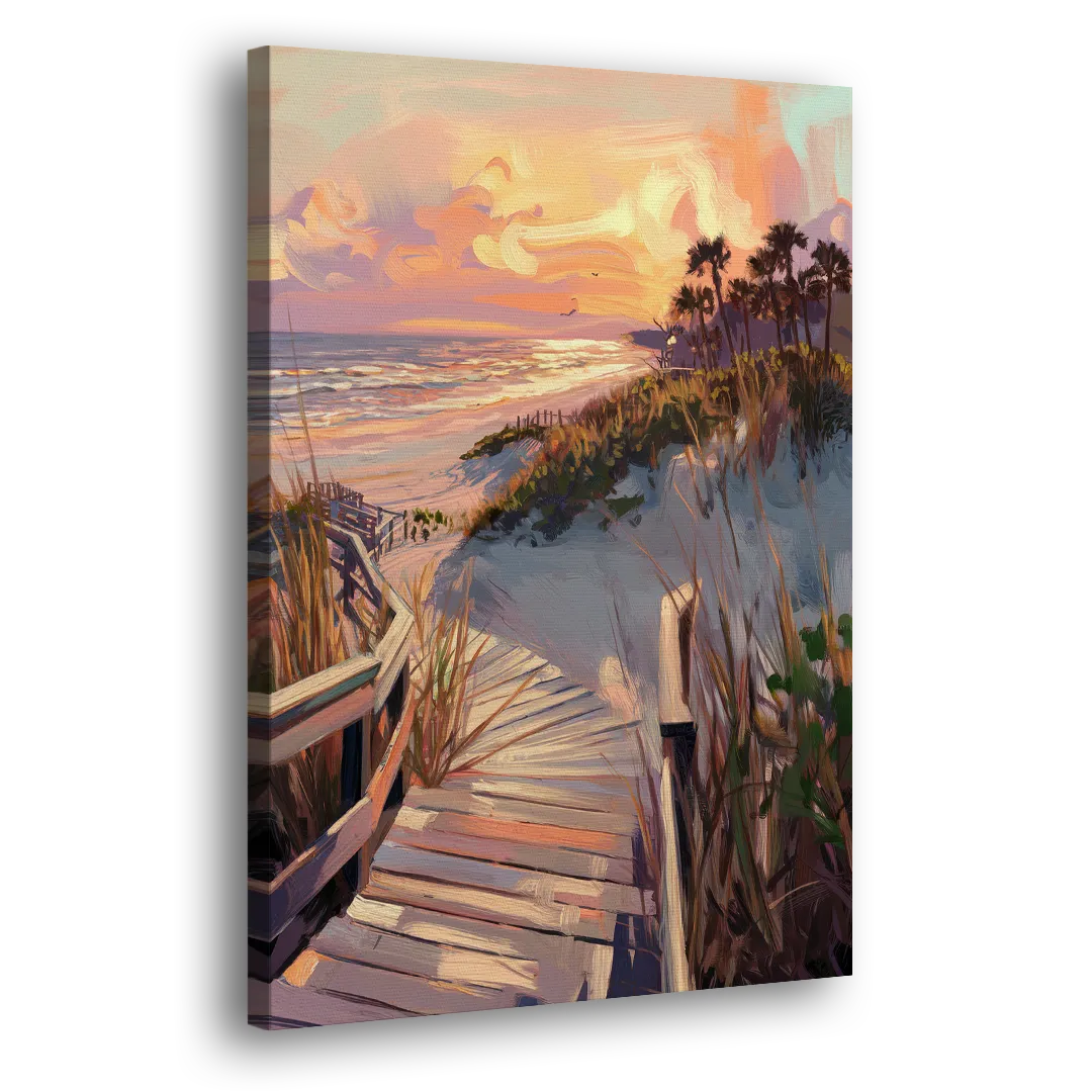 Hilton Head Island Atlantic Shoreline Side - Canvas Wall Art