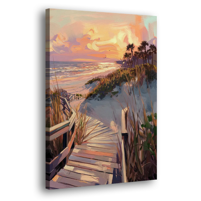Hilton Head Island Atlantic Shoreline Side - Canvas Wall Art