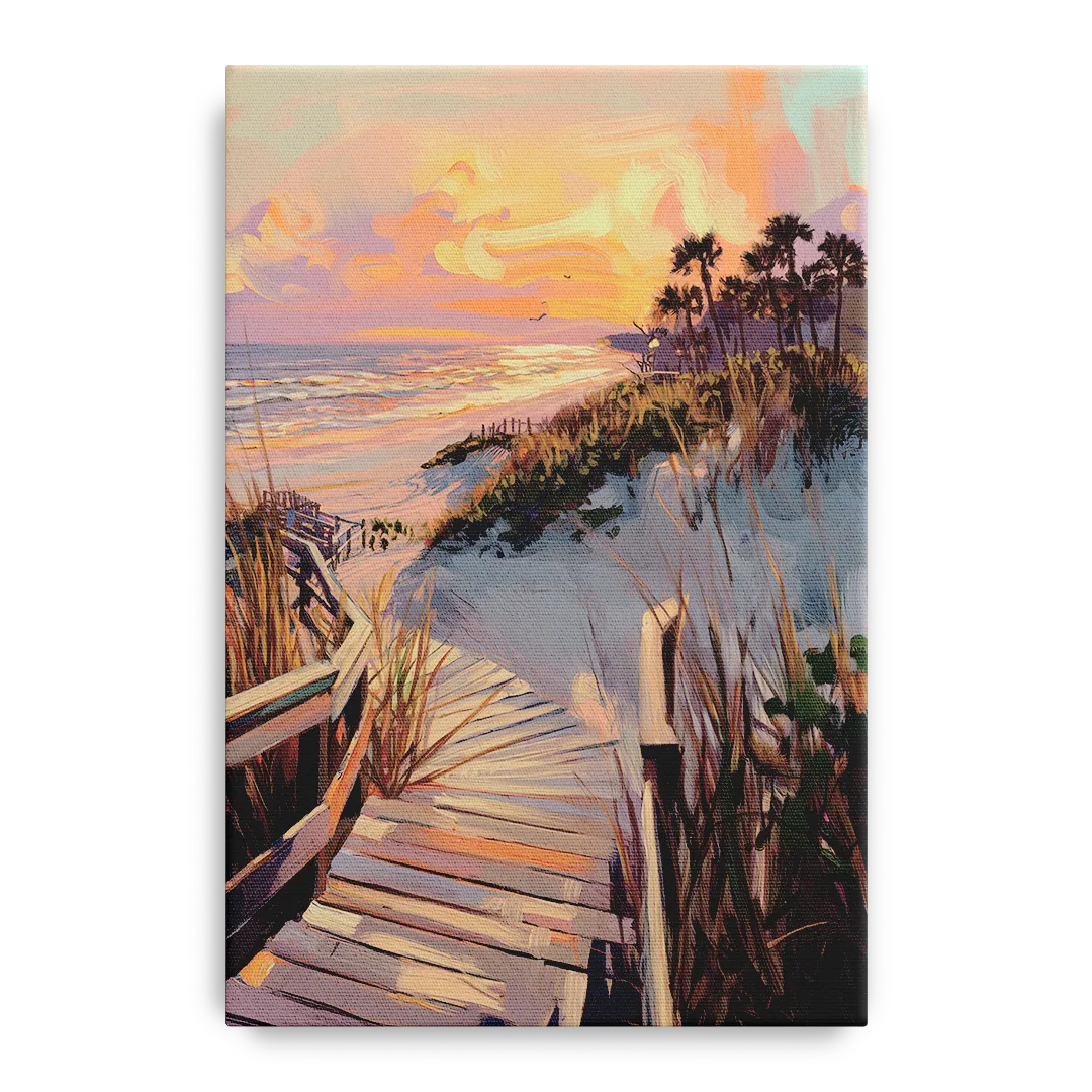 Hilton Head Island Atlantic Shoreline Front - Canvas Wall Art