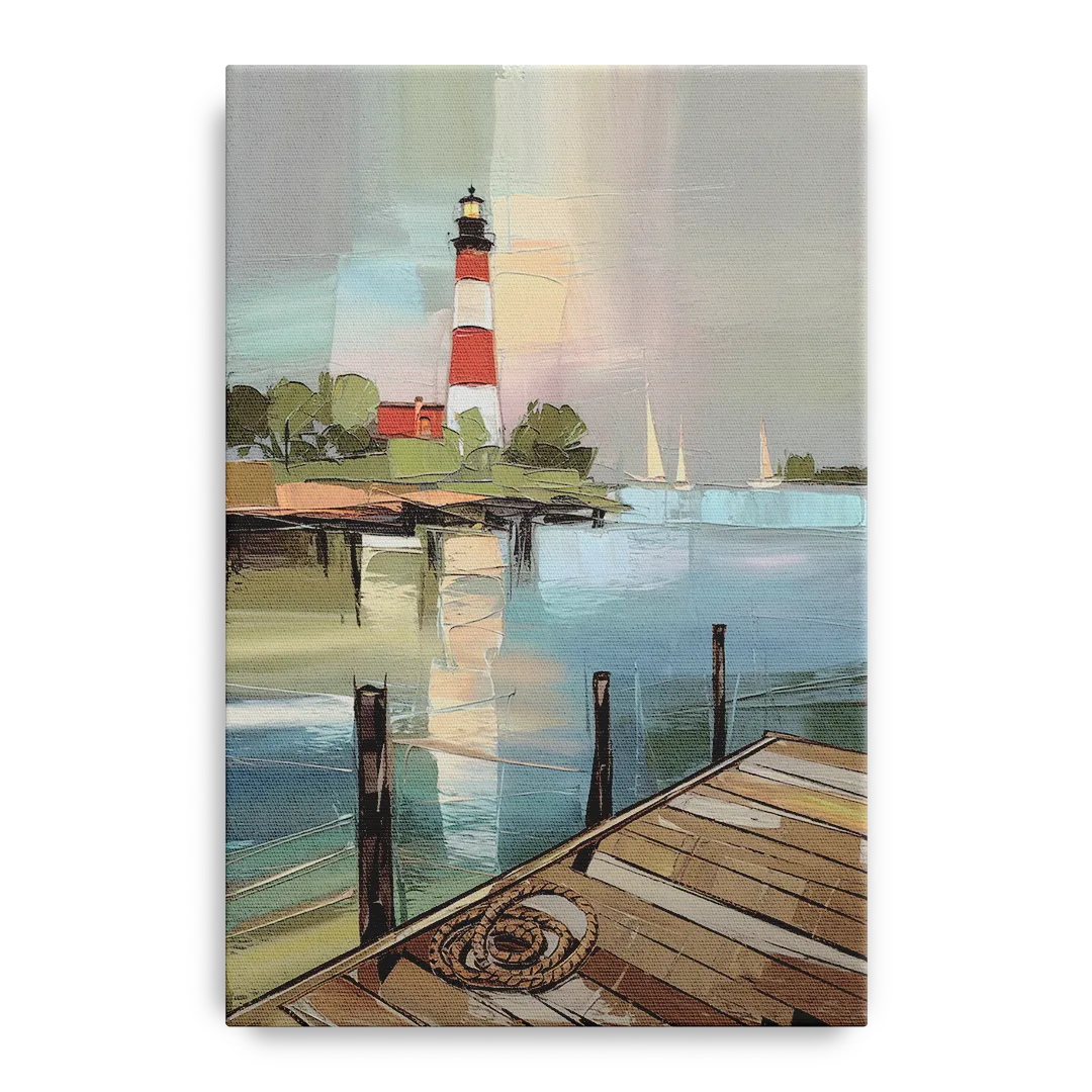 Hilton Head Island Coastal Lighthouse Front - Canvas Wall Art