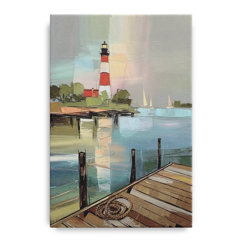 Hilton Head Island Coastal Lighthouse Front - Canvas Wall Art