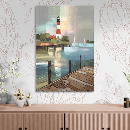 Hilton Head Island Coastal Lighthouse Sitting Room - Canvas Wall Art