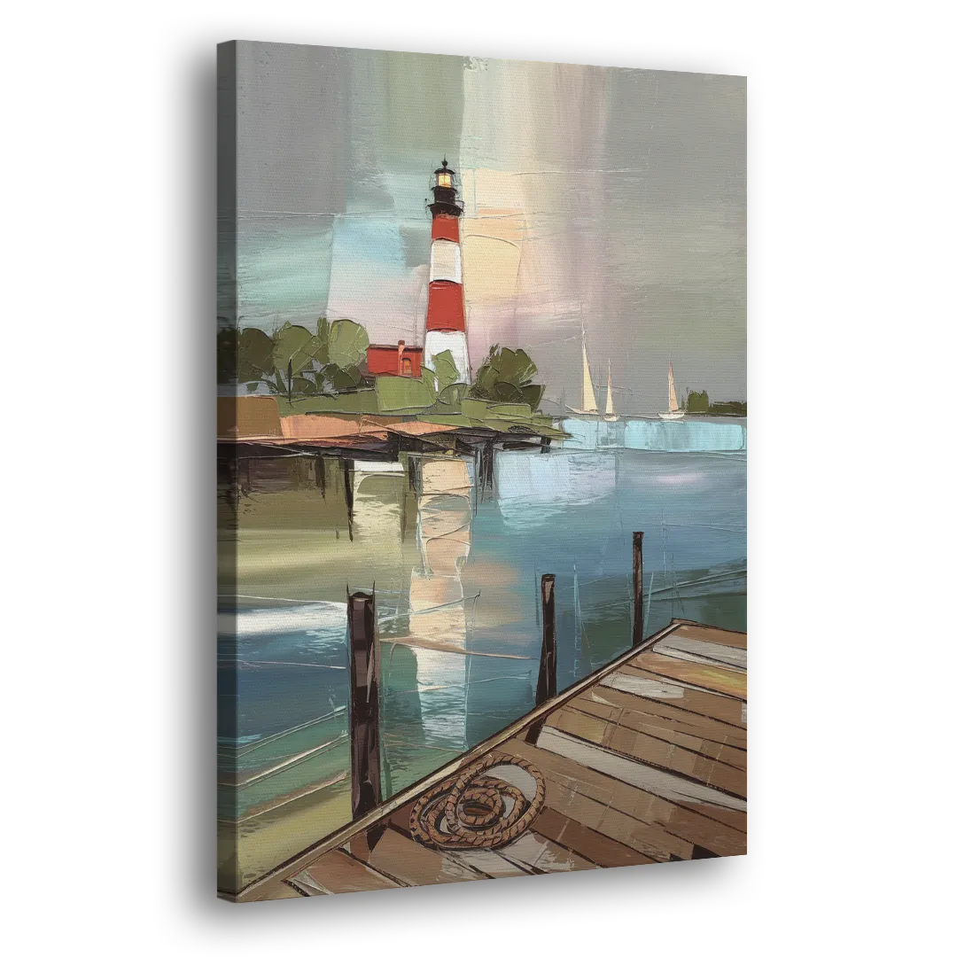 Hilton Head Island Coastal Lighthouse Side - Canvas Wall Art
