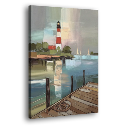 Hilton Head Island Coastal Lighthouse Side - Canvas Wall Art