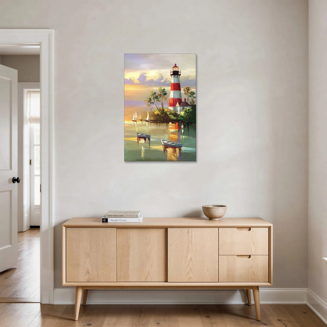 Hilton Head Island Coastal Lighthouse Nautical - Canvas Wall Art - Coffee Table - 24x36