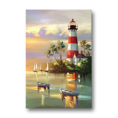 Hilton Head Island Coastal Lighthouse Nautical - Canvas Wall Art - Front