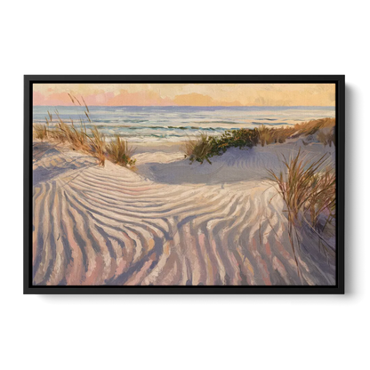 Hilton Head Island Dunes And Waves Front - Black Canvas Wall Art