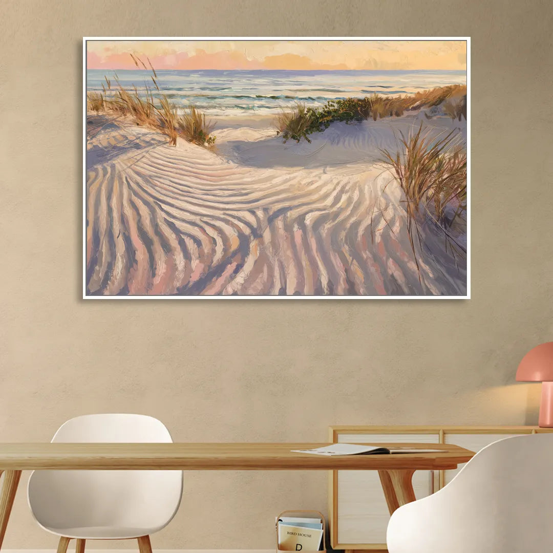 Hilton Head Island Dunes And Waves Sitting Room - White Canvas Wall Art