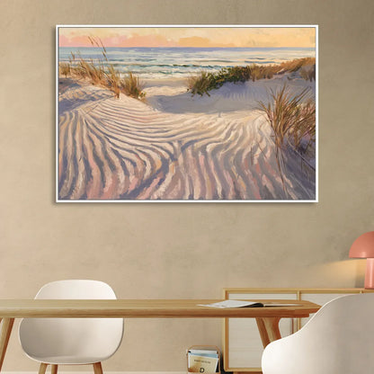 Hilton Head Island Dunes And Waves Sitting Room - White Canvas Wall Art