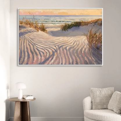 Hilton Head Island Dunes And Waves Living Room - White Canvas Wall Art