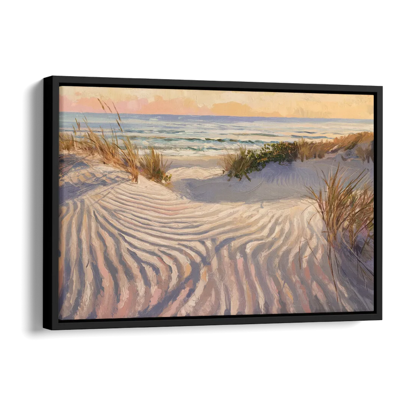 Hilton Head Island Dunes And Waves Side - Black Canvas Wall Art