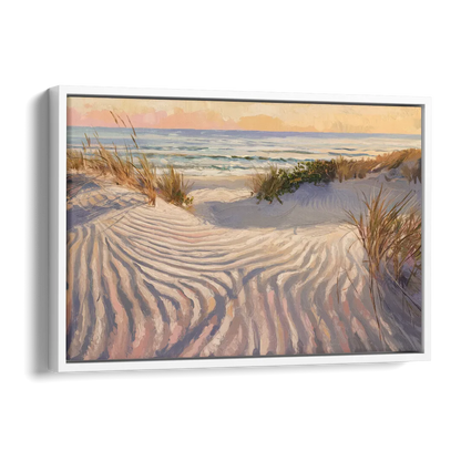 Hilton Head Island Dunes And Waves Side - White Canvas Wall Art