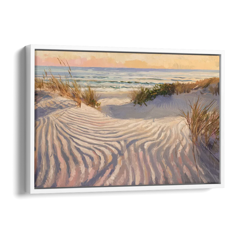 Hilton Head Island Dunes And Waves Side - White Canvas Wall Art