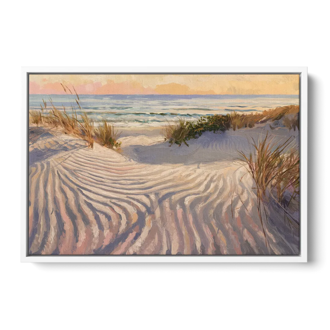 Hilton Head Island Dunes And Waves Front - White Canvas Wall Art