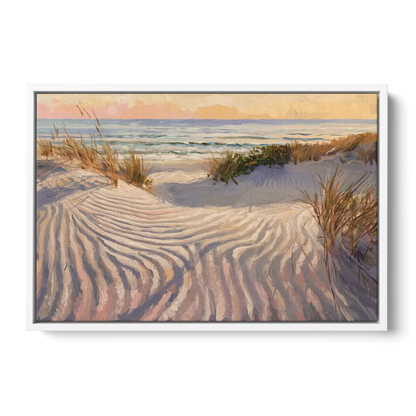 Hilton Head Island Dunes And Waves Front - White Canvas Wall Art