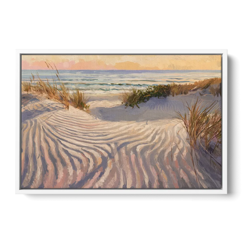 Hilton Head Island Dunes And Waves Front - White Canvas Wall Art
