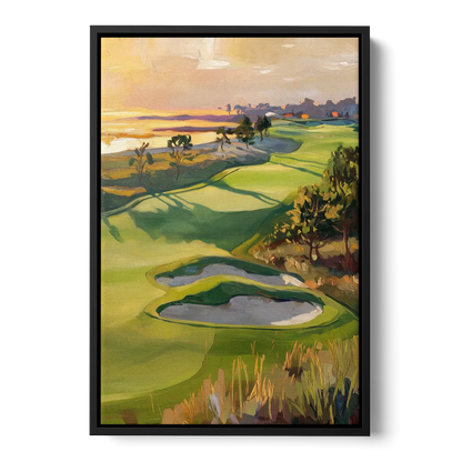 Hilton Head Island Golf Course Serenity Front - Black Canvas Wall Art