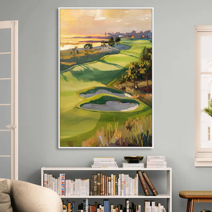 Hilton Head Island Golf Course Serenity Living Room - White Canvas Wall Art