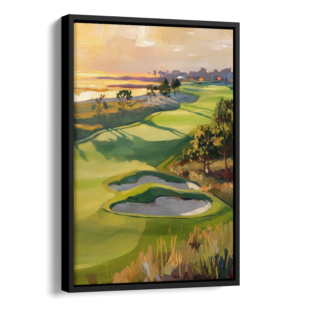 Hilton Head Island Golf Course Serenity Side - Black Canvas Wall Art