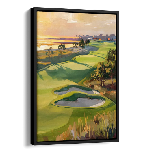 Hilton Head Island Golf Course Serenity Side - Black Canvas Wall Art