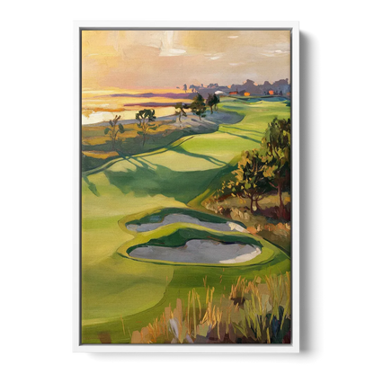 Hilton Head Island Golf Course Serenity Front - White Canvas Wall Art