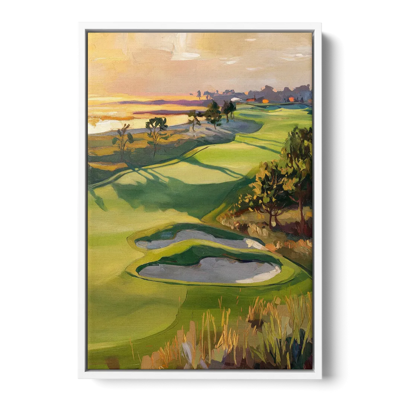 Hilton Head Island Golf Course Serenity Front - White Canvas Wall Art