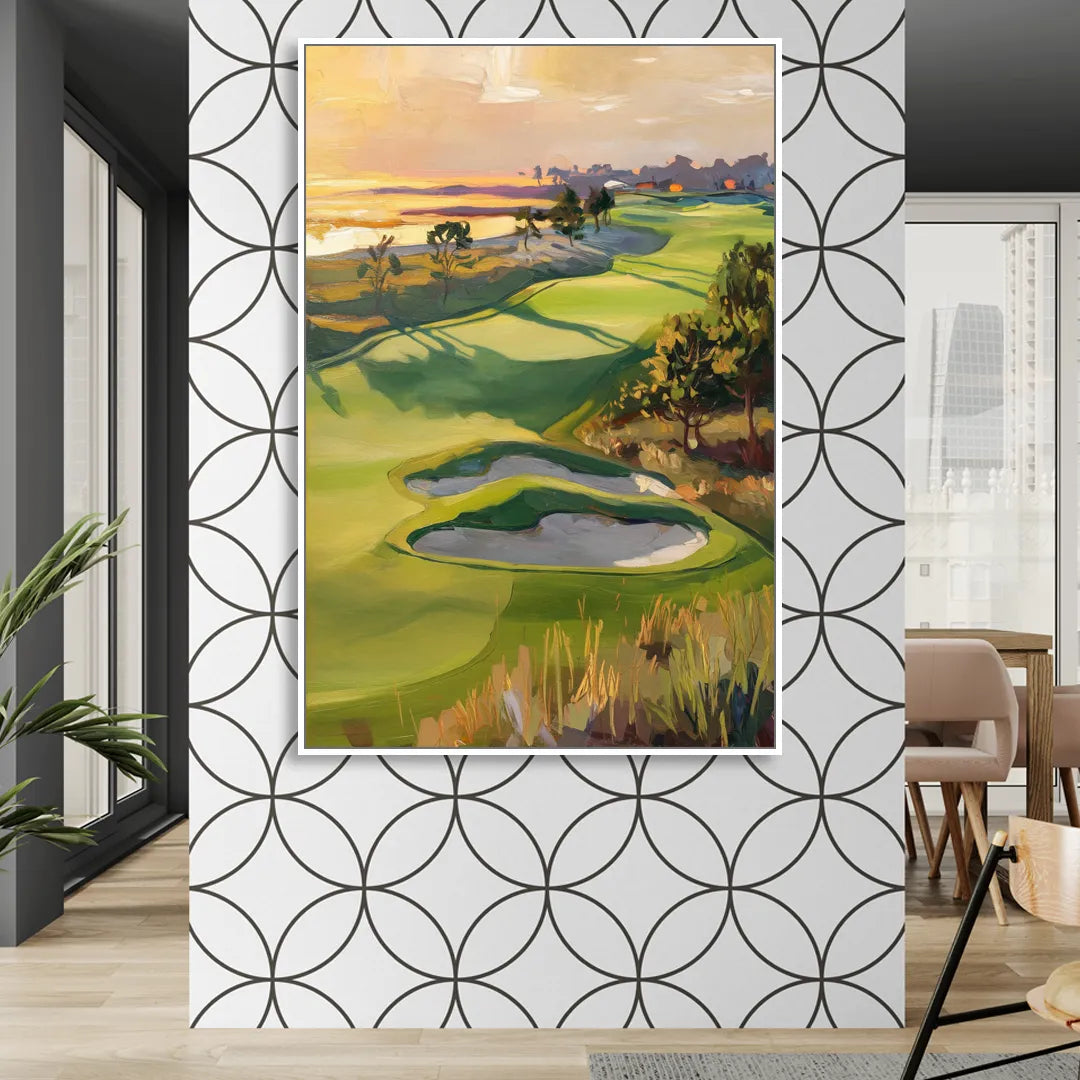 Hilton Head Island Golf Course Serenity Sitting Room - White Canvas Wall Art