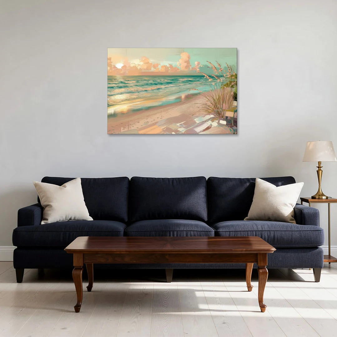 Hilton Head Island Oceanfront Sunrise - Canvas Wall Art - Sofa - 36x24