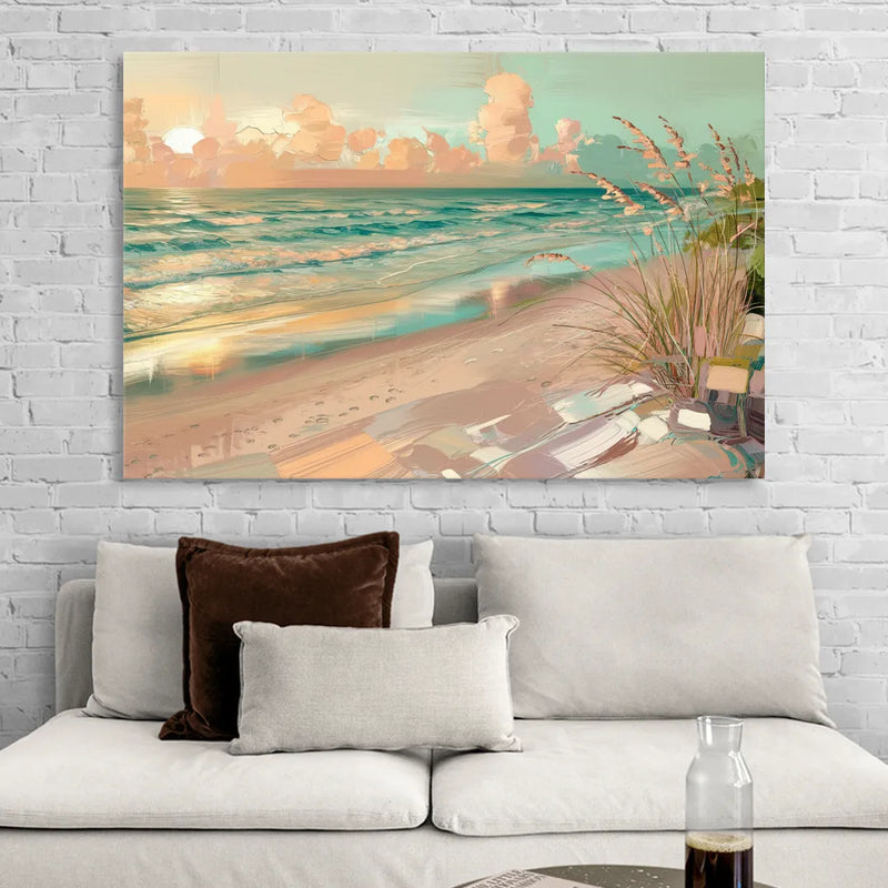 Hilton Head Island Oceanfront Sunrise Sitting Room - Canvas Wall Art