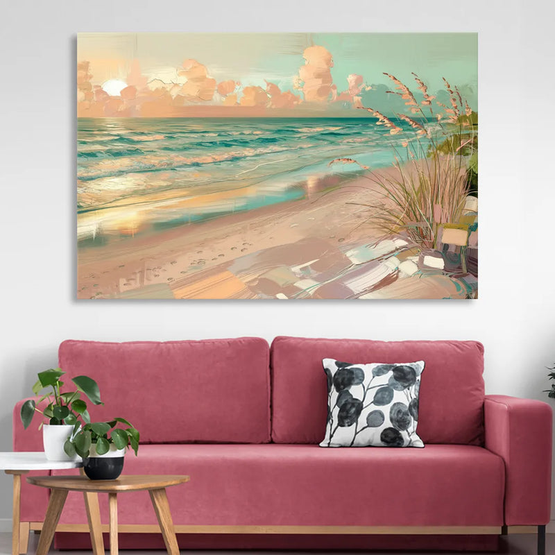 Hilton Head Island Oceanfront Sunrise Living Room - Canvas Wall Art