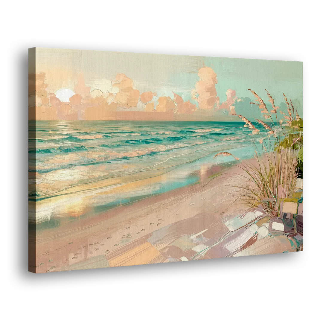 Hilton Head Island Oceanfront Sunrise Side - Canvas Wall Art