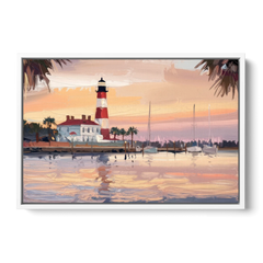 Hilton Head Island Palmetto Breeze - White Framed Canvas Wall Art - Front