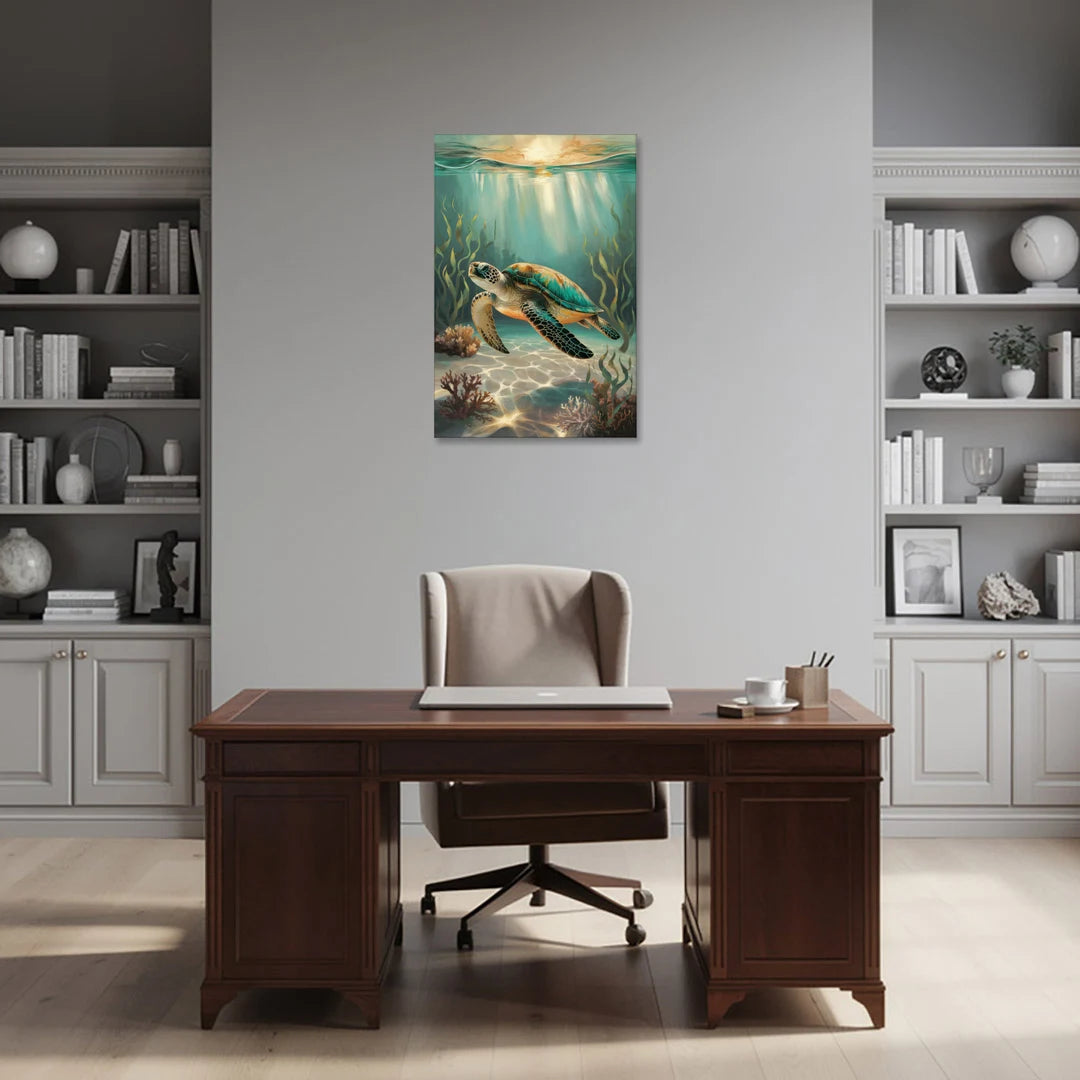 Hilton Head Island Sea Turtle Journey - Canvas Wall Art - Office - 24x36