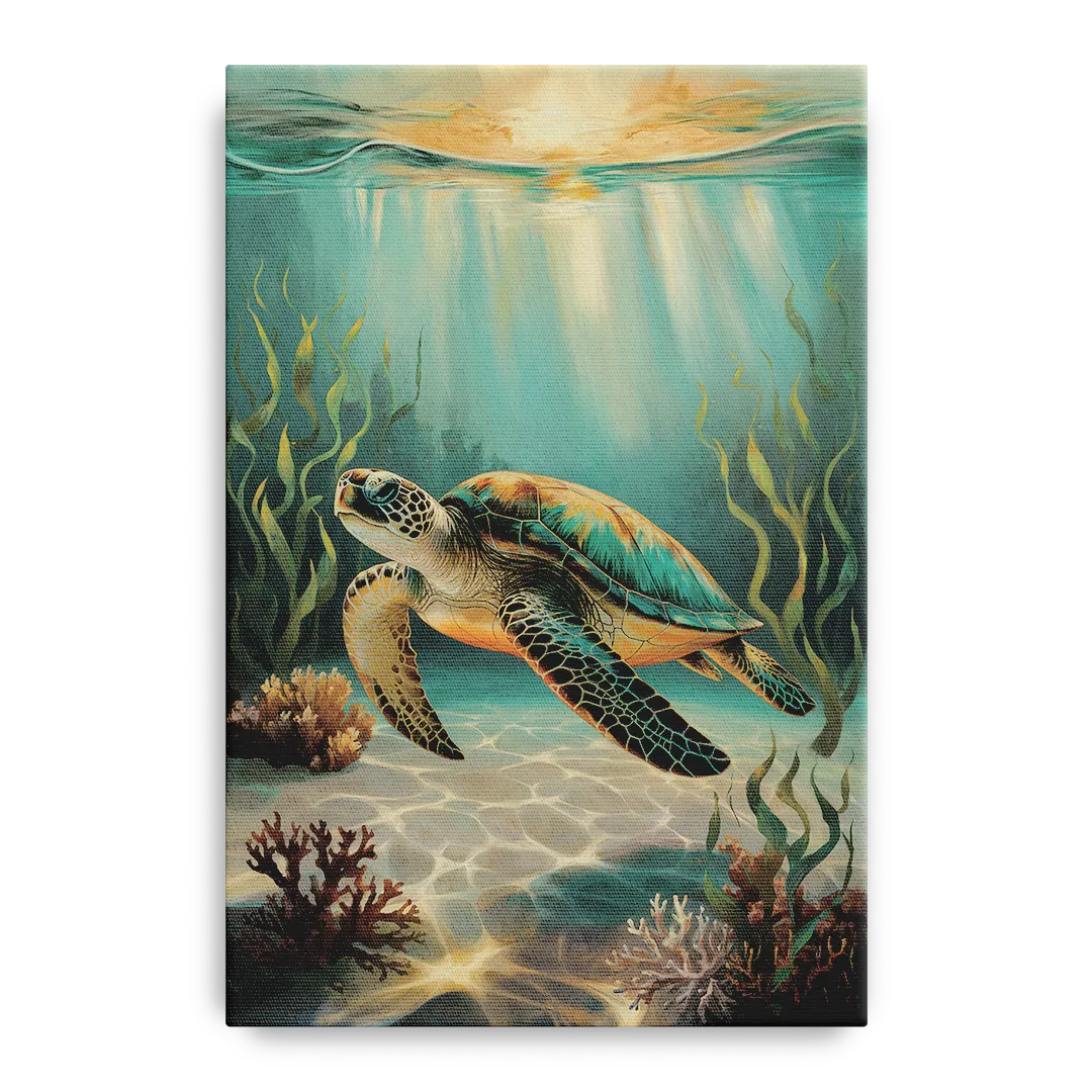 Hilton Head Island Sea Turtle Journey Front - Canvas Wall Art