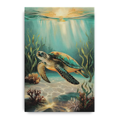 Hilton Head Island Sea Turtle Journey Front - Canvas Wall Art