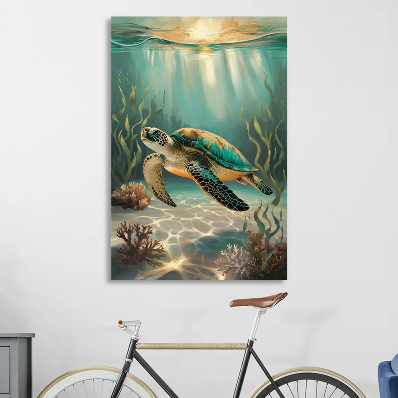 Hilton Head Island Sea Turtle Journey Sitting Room - Canvas Wall Art