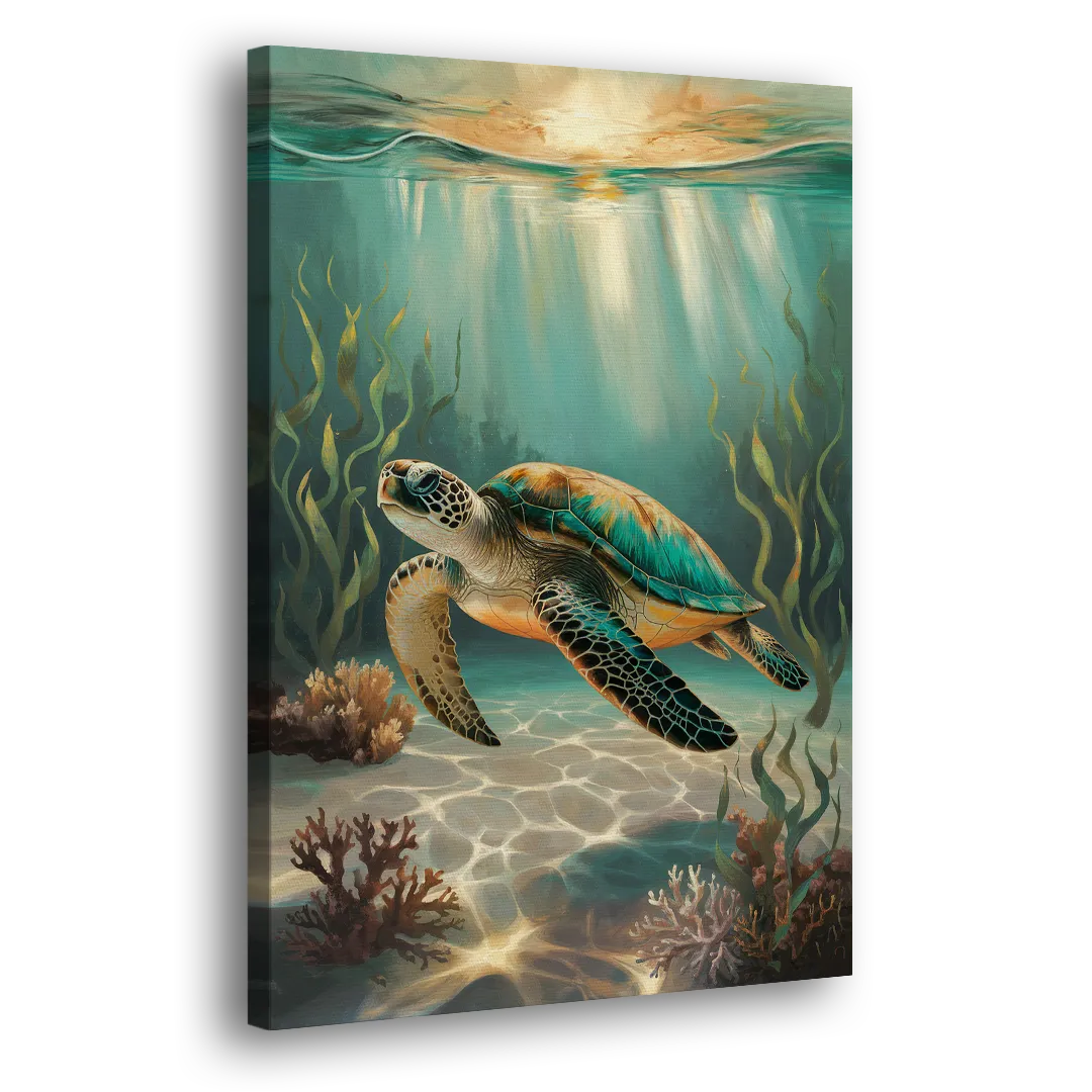 Hilton Head Island Sea Turtle Journey Side - Canvas Wall Art