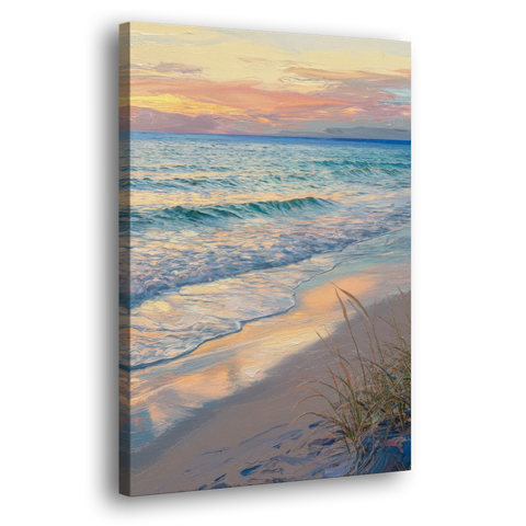 Hilton Head Island Sunset Beach View - Canvas Wall Art - Side
