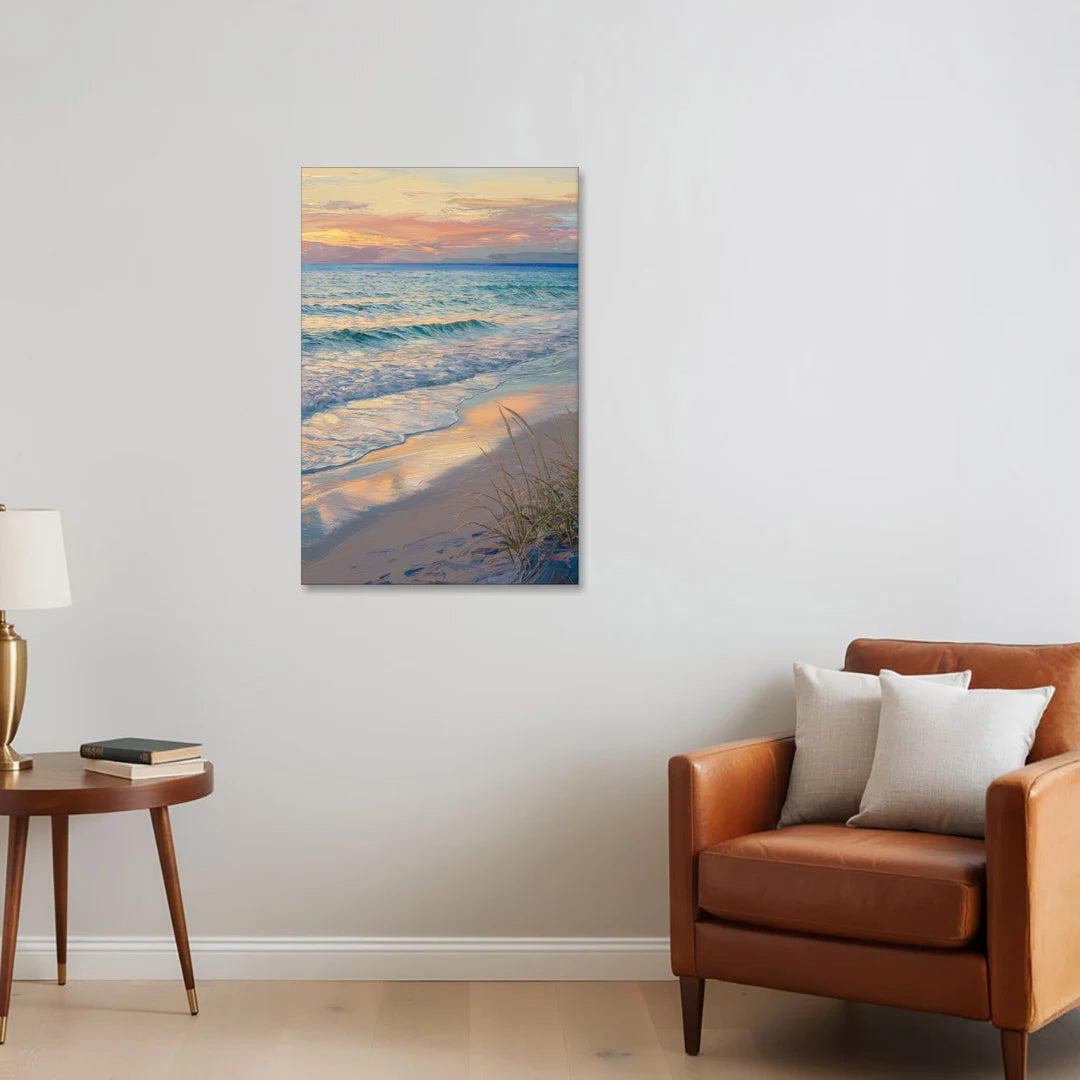 Hilton Head Island Sunset Beach View - Canvas Wall Art - Sofa - 24x36